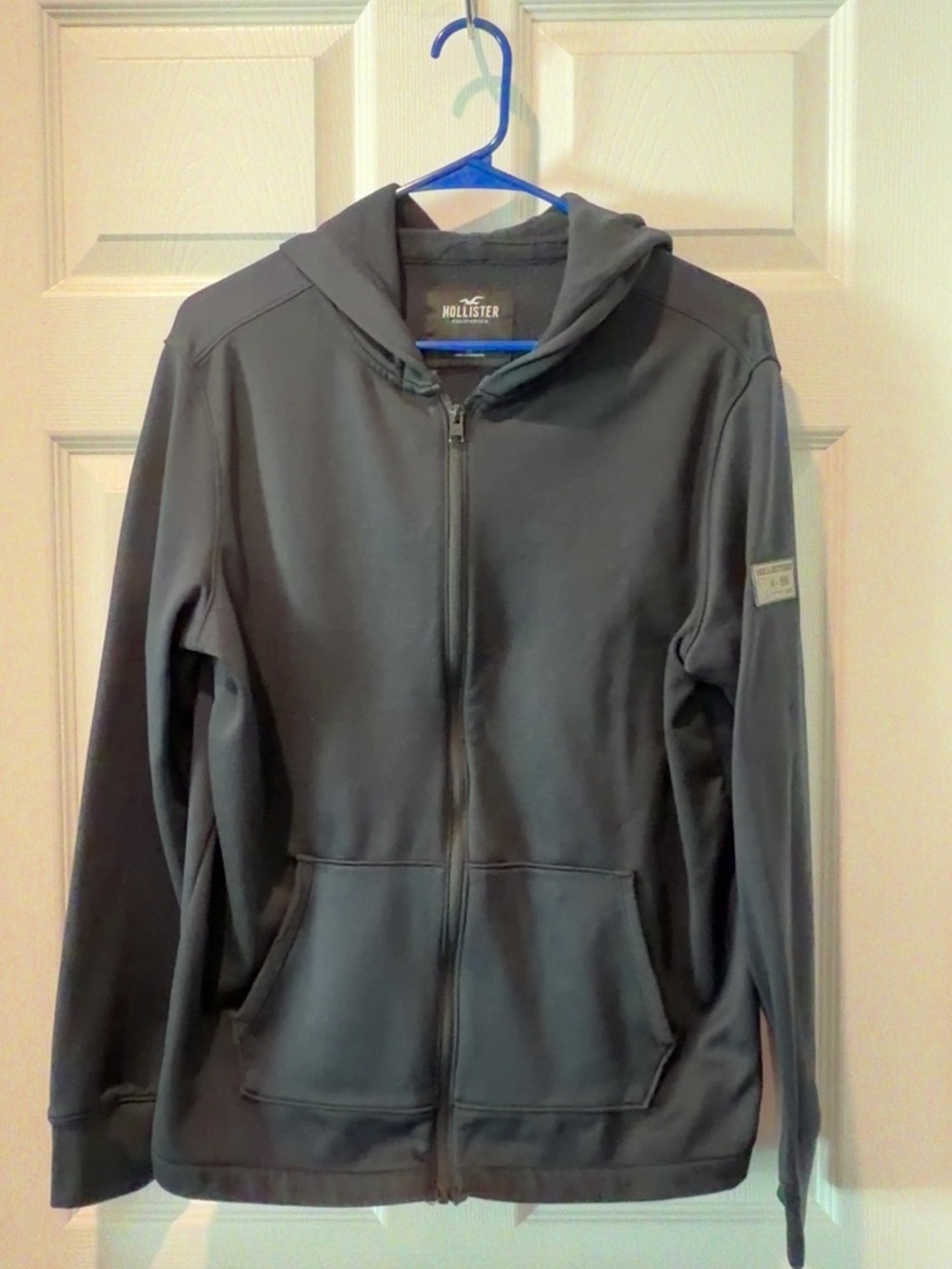 Hollister Black Hoodie with Holographic Patch